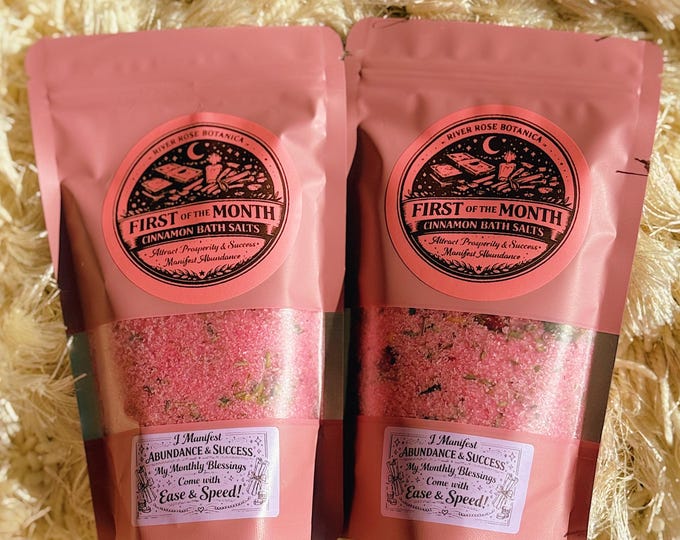First of the Month Cinnamon Ritual Bath Salts | Money + Abundance Spell Bath | Prosperity, Success & Manifestation Bath | Cinnamon Scent