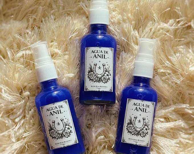 Agua de Añil Spiritual Water 2oz – for Spiritual Cleansing and Protection, Luck, Road Opening & Negative Energy Removal, Indigo Water, 60mL