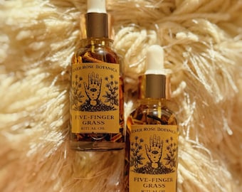 Five Finger Grass Ritual Oil 1oz | Success & Favor Oil | Luck, Opportunity, Help from Others | Handcrafted Spiritual Oil, Cinquefoil, 30mL