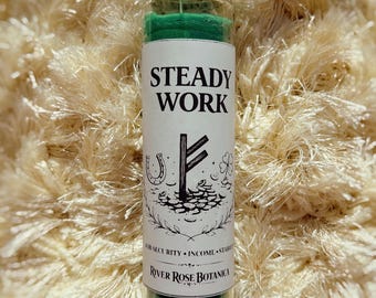 Steady Work 7 Day Candle | Job Security & Income Ritual Candle | Employment, Stability, Financial Support Spell