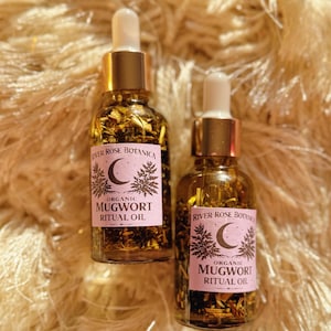 Aceite ritual orgánico de artemisa (1 oz) / Aceite psíquico y para el trabajo con sueños / Intuición, adivinación, protección / Aceite espiritual artesanal (30 ml)