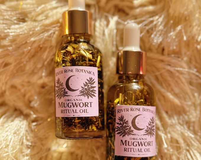 Mugwort Organic Ritual Oil 1oz | Psychic & Dreamwork Oil | Intuition, Divination, Protection | Handcrafted Spiritual Oil 30mL