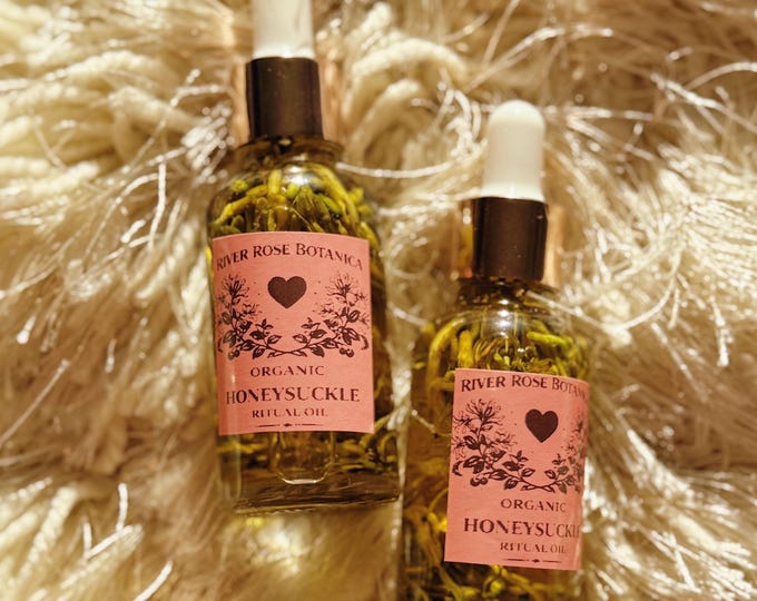 Honeysuckle Ritual Oil 1oz | Sweet Attraction & Luck Oil | Love, Abundance, Good Fortune | Handcrafted Spiritual Oil, 30mL
