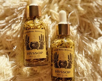 Hyssop Ritual Oil 1oz | Spiritual Cleansing & Purification Oil | Remove Negative Energy | Uncrossing, Renewal | Handcrafted Oil 30mL