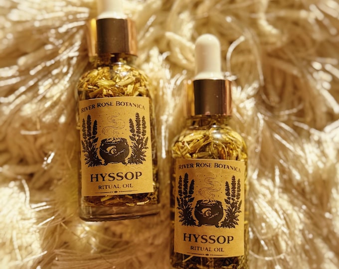 Hyssop Ritual Oil 1oz | Spiritual Cleansing & Purification Oil | Remove Negative Energy | Uncrossing, Renewal | Handcrafted Oil 30mL