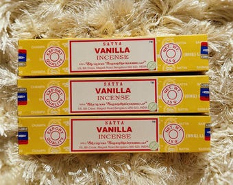 Vanilla Incense Sticks | Satya | Sweet Vanilla Aroma for Relaxation, Comfort, Meditation & Home Cleansing
