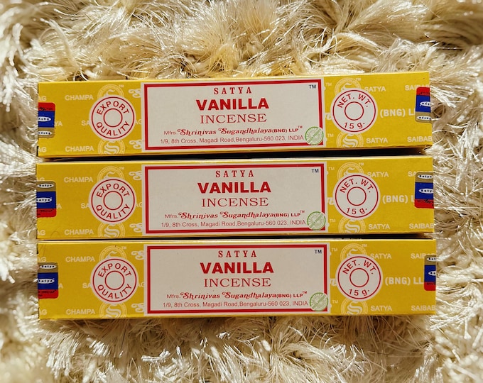 Vanilla Incense Sticks | Satya | Sweet Vanilla Aroma for Relaxation, Comfort, Meditation & Home Cleansing