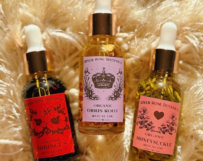 Adore Me Ritual Oil Set 1oz Each | Admiration & Sweetening | Hibiscus, Orris Root + Honeysuckle | Aura Upgrade | 30mL Oils