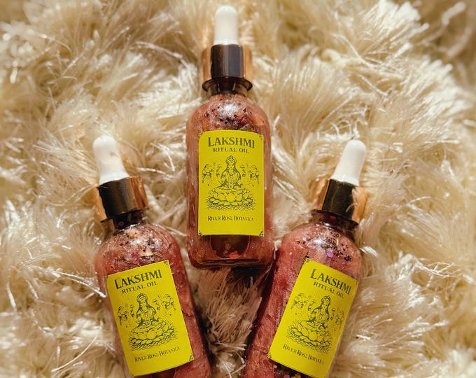 Lakshmi Ritual Oil 2oz | Abundance, Wealth & Prosperity Spiritual Oil for Blessings, Success | Laxmi, Pina Colada Scent, 60mL Anointing Oil