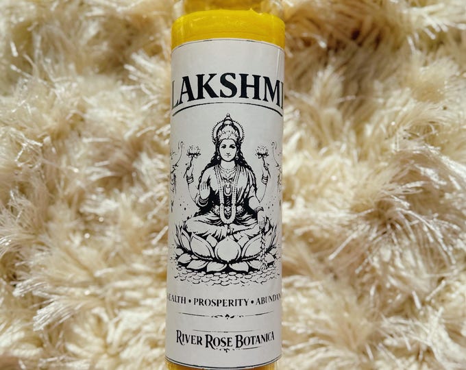 Lakshmi 7-Day Ritual Candle | Wealth Prosperity Abundance | Hindu Goddess Money Candle | Success Business Luck Spell Candle | Laxmi