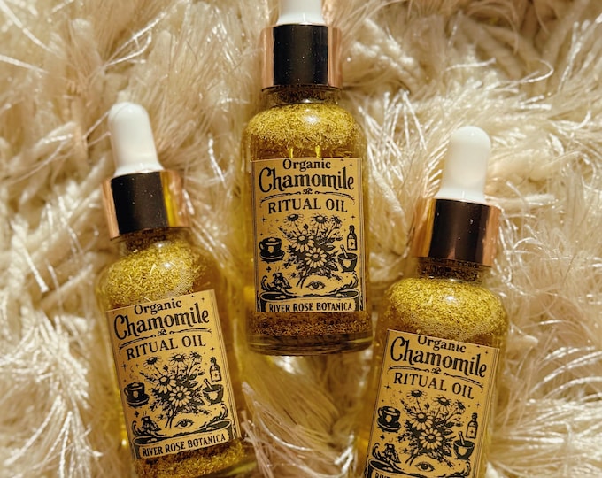 Chamomile Ritual Oil | Organic | 1 oz | Peace, Healing & Emotional Calm | Sleep, Protection, Spiritual Oil | 30mL | River Rose Botanica