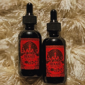 Olejek rytualny Hekate 2 uncje | Olejek do namaszczania Hekate | Magia rozdroży, Ochrona, Praca z cieniem, Prezent dla wielbiciela Hekate | 60 ml
