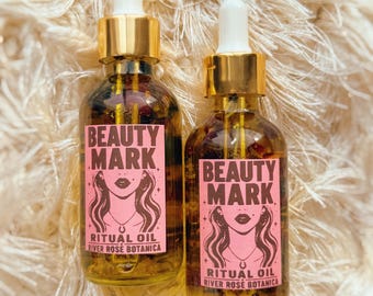 Beauty Mark Ritual Öl 2 Unzen | Glamour Schild | Verberge Deine Aura | Evil Eye Verwandlungszauber | Hypersthen + Rose | Summerween 2026 60mL
