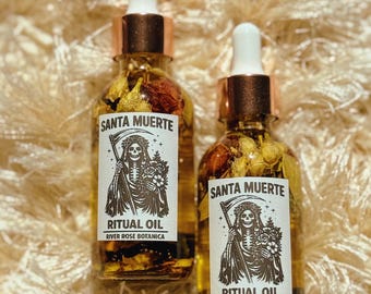 Santa Muerte Ritual Oil 2oz, Devotion, Protection & Guidance, Santa Muerte Anointing Oil, Spiritual Altar, Candle Dressing Oil, 60mL