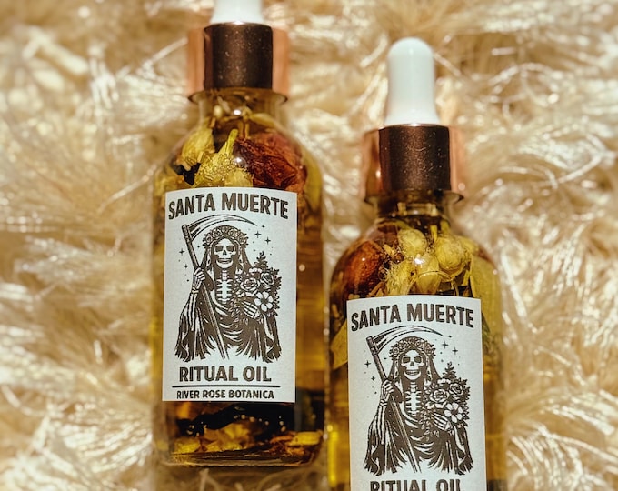 Santa Muerte Ritual Oil 2oz, Devotion, Protection & Guidance, Santa Muerte Anointing Oil, Spiritual Altar, Candle Dressing Oil, 60mL
