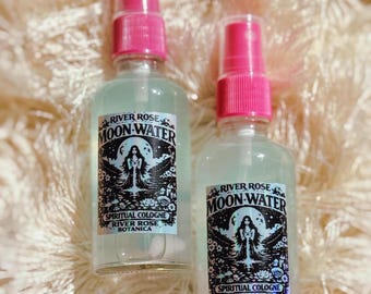 River Rose Moonwater Spiritual Cologne 2oz | Rose Quartz + Aquamarine | Eau de Lune | Moon Rituals | Spell Amplifier + Manifesting | 60mL