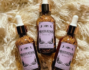 Motivation Ritual Oil | 2oz | Productivity, Drive, Focus, Success, Energy, Manifestation & Goal-Setting Oil | Get Your Spark Back | 60mL