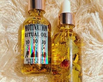 Motivation Ritual Oil 2oz | For the Days You Don’t Feel Like It | Discipline, Drive, Momentum + Long-Term Success | Overcoming Burnout 60mL