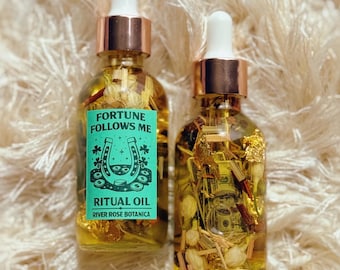 Olejek rytualny Fortune Follows Me 2 uncje | Zielony awenturyn | Awans zawodowy + Zdobycie podwyżki | Obfitość | Święty Patryk | Zapach kokosa | 60 ml
