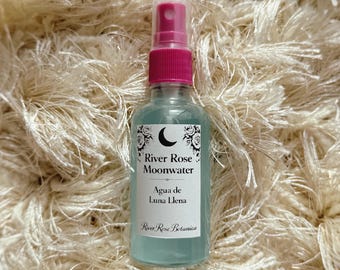 Moonwater Spray River Rose 2oz | Lunar Charged Spiritual Organic Rose Water | Cleansing, Manifestation & Intuition | Altar Spray, 60mL