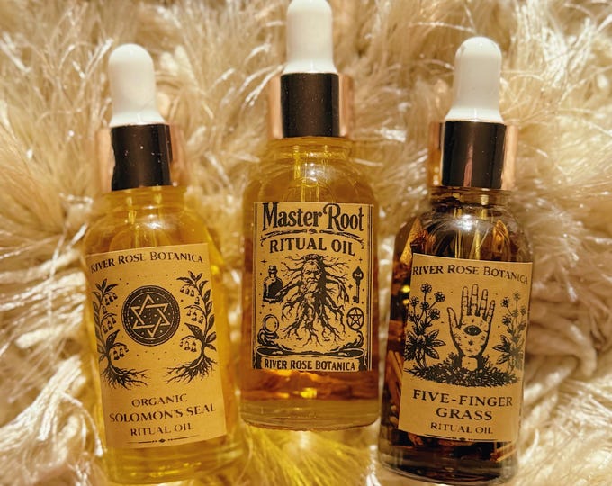 Success + Opportunity Ritual Oil Trio 1 oz Each | Master Root, Solomon’s Seal | Five Finger Grass | Power, Authority & Root Work Set 30mL