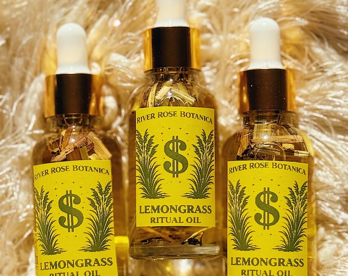 Lemongrass Ritual Oil 1oz | Money Drawing, Road Opener, Cleansing & Success | Unscented | 30mL