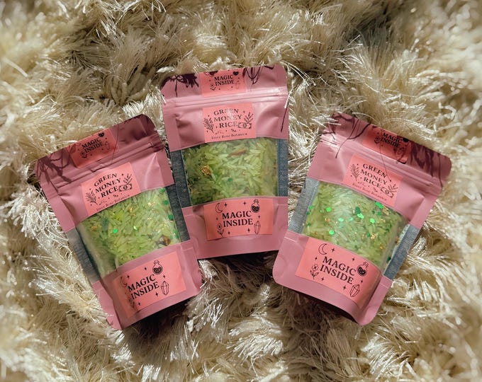 Green Money Rice – 3oz Bag, Prosperity & Abundance Spell Blend | Good Luck, Wealth Attraction, Money Drawing Ritual