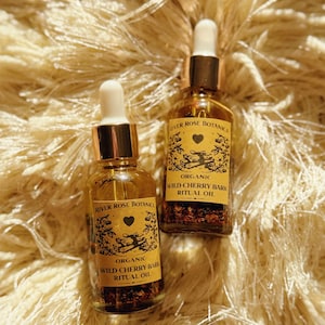 Wild Cherry Bark Ritual Oil 1oz | Organic Cherry Bark | Love, Attraction, Passion & Sweetening Magic | Update - Now Scented with Cherry 30mL