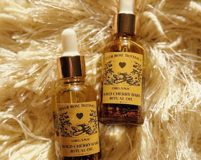 Cherry Bark Organic Ritual Oil 1oz | Wild Cherry Bark | Love, Attraction, Passion & Sweetening Magic | 30mL