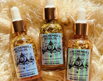 Transmutation Ritual Oil 1oz | Alchemist Ritual Oil | Transform Negative Energy Into Personal Power | Shadow Work, Return To Sender | 30mL