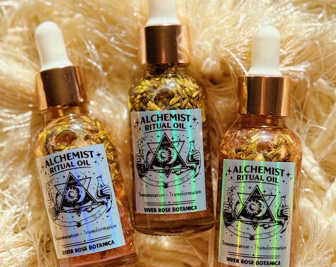 Transmutation Ritual Oil 1oz | Alchemist Ritual Oil | Transform Negative Energy Into Personal Power | Shadow Work, Return To Sender | 30mL