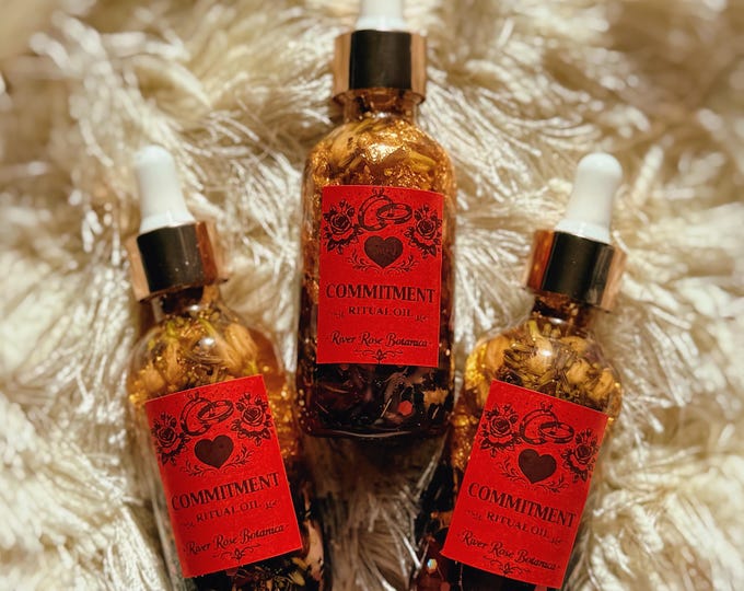 Commitment Ritual Oil | 2oz | Proposal Spell, Loyalty, Devotion, Relationship Stability, Faithfulness, Love, Intimacy, & Bonding Oil | 60mL