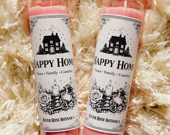 Happy Home 7 Day Candle | Pink Candle | Household Harmony | House Blessing Peace Candle | Happy Family | Positive Vibes | House Warming Gift
