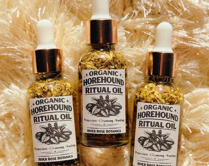 Horehound Ritual Oil 1oz | Protection, Cleansing & Warding | Spiritual Defense, Energy Clearing, Organic Horehound 30mL