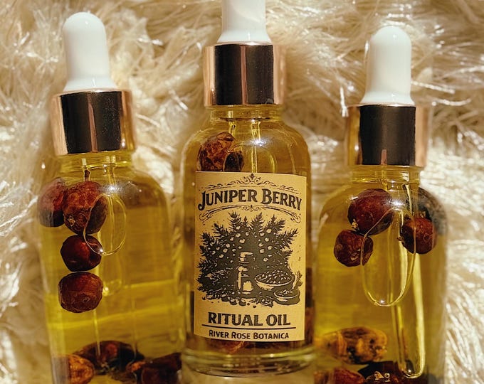 Juniper Berry Ritual Oil 1oz | Protection, Cleansing & Energetic Boundaries Oil | Grounding | Clearing | Unscented 30mL