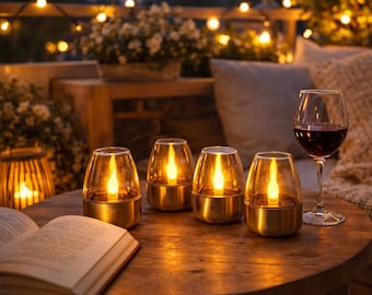 Luxury Solar LED Candle Lantern – Flameless Outdoor Garden Lights, Romantic Warm Glow Patio Decor, Waterproof Balcony Table Lamps Set