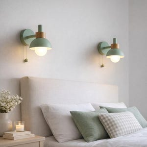 Lampada da parete nordica moderna – Lampada da comodino minimalista e colorata, graziosa applique da parete per camera da letto, lampada per cameretta bambini, accogliente decorazione per la casa, regalo per lei