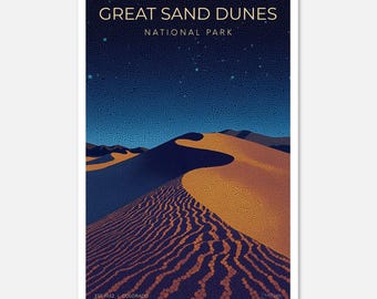 Parco nazionale Great Sand Dunes: serie Midnight Mosaic / Poster artistico