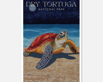 Parco nazionale di Dry Tortuga: serie di mosaici di mezzanotte / poster di belle arti