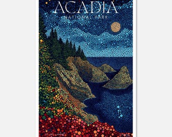 Parco nazionale di Acadia: serie Midnight Mosaic / Poster di belle arti