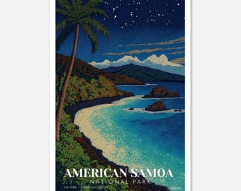 Parque Nacional Samoa Americana: Serie Mosaico de Medianoche / Póster de Bellas Artes