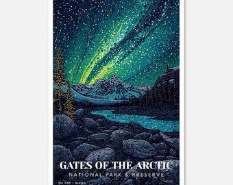 Parco nazionale Gates of the Arctic: serie Midnight Mosaic / Poster artistico