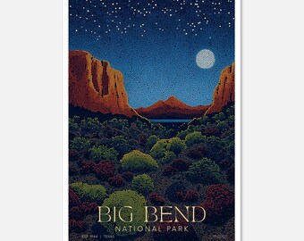 Parco nazionale di Big Bend: serie Midnight Mosaic / Poster di belle arti