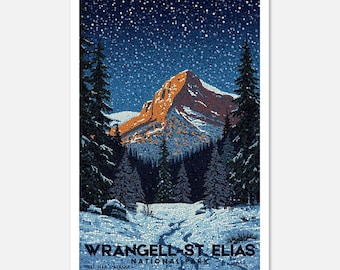 Wrangell - St Elias National Park: Midnight Mosaic Series Fine Art Poster