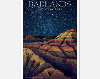 Parco nazionale Badlands: serie Midnight Mosaic / Poster artistico