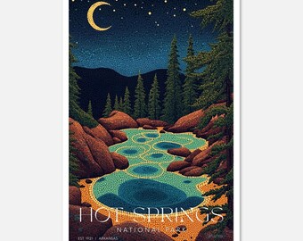 Parco nazionale di Hot Springs: serie Midnight Mosaic / Poster di belle arti