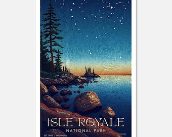 Parco nazionale Isle Royale: serie Midnight Mosaic / Poster artistico