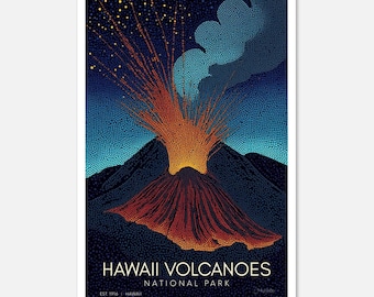 Parco nazionale dei vulcani delle Hawaii: serie Midnight Mosaic / Poster artistico