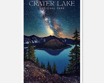 Parco nazionale del lago Crater: serie Midnight Mosaic / Poster di belle arti