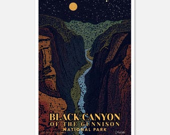 Black Canyon del Parco Nazionale del Gunnison: Serie Midnight Mosaic / Poster artistico
